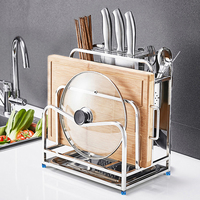 304 Stainless Steel Supplies Kitchen Knife Kitchen Supplies Chopping Board Pot Cover Rack Knife Holder Storage Storage Rack