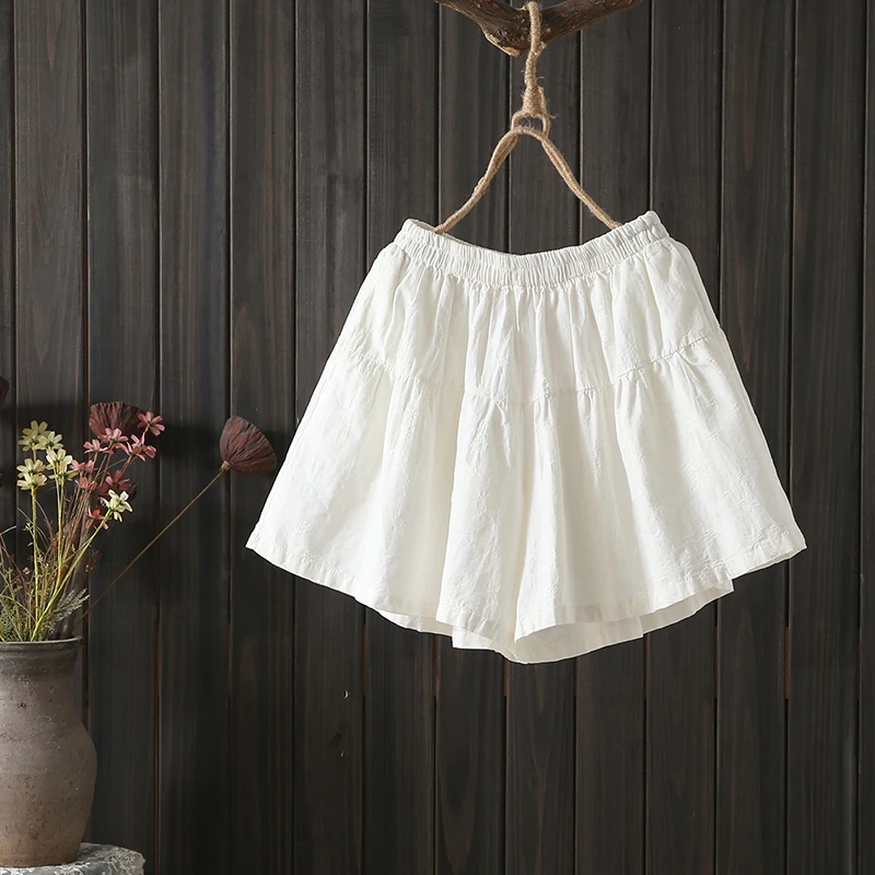 ハイウエスト A ライン コットン リネン ワイドレッグ パンツ レディース 夏 カジュアル オルトス プラス サイズ スリミング 五分丈ズボン