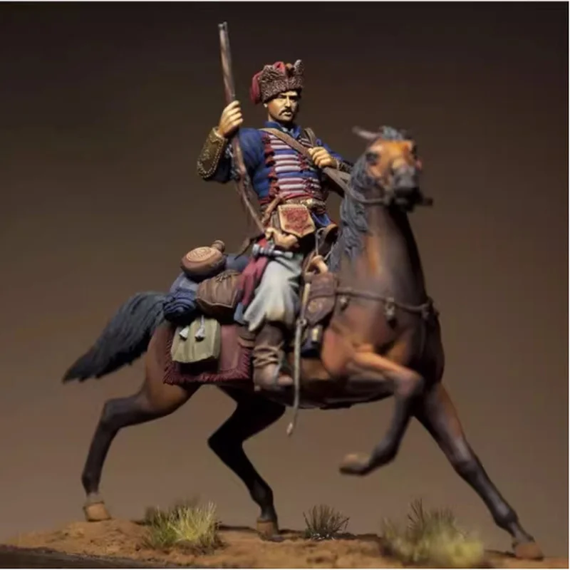 

1/24 Resin White Model Gk Knight (1 Person, 2 Heads, 1 Horse) 3d Printed Model Unassembled And Uncolored Kit Toy