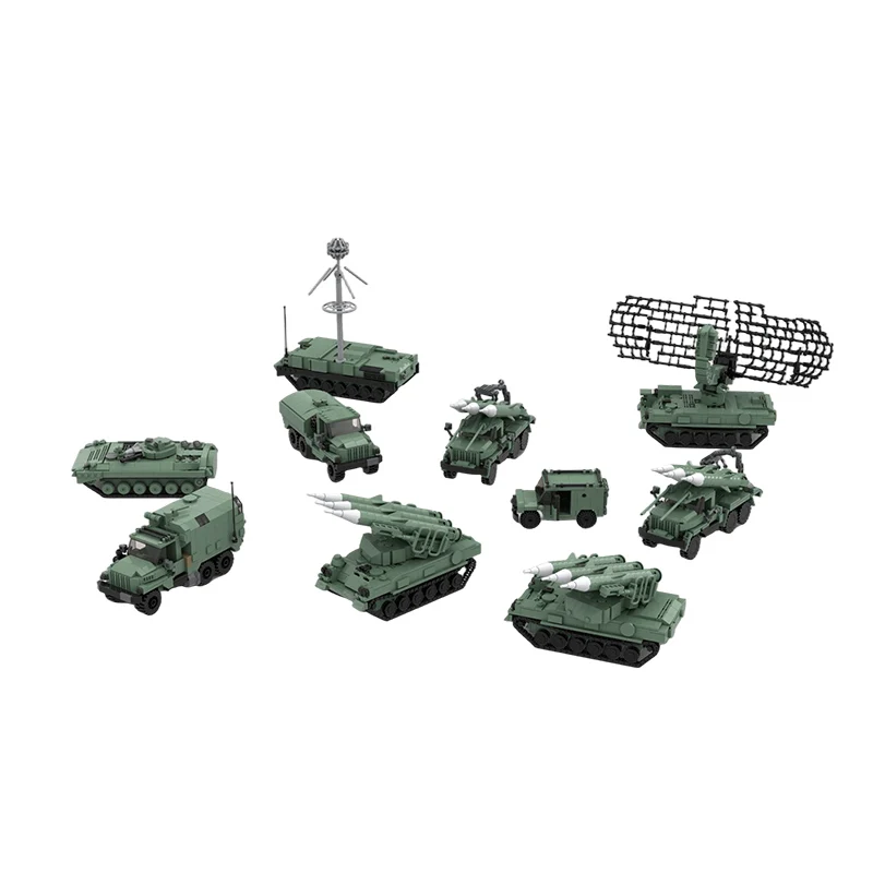 SA-6 Air Defense Missile Model MOC Building Bricks War Equipment Modular Technology Gifts Holiday Assemble Children Toys Suit