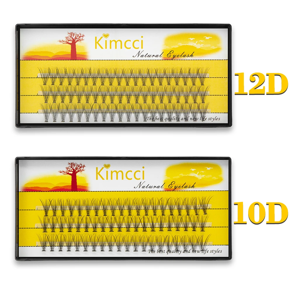 ציוד הארכת ריסים אישי Kimcci ריסים 10D/12D ריסים מזויפים טבעיים רכים מינק איפור ריסים קלאסיים