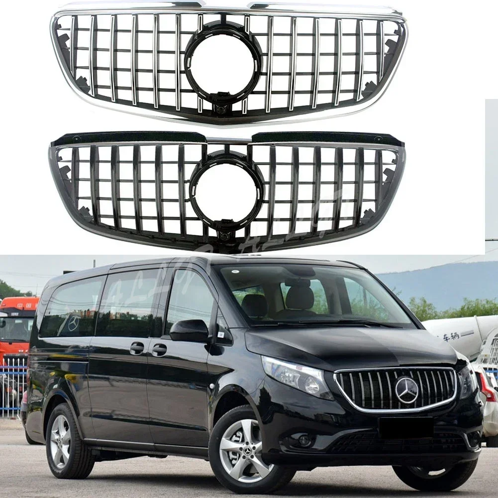 

Car Front Racing Facelift Bumper Grilles Upper Grill For Mercedez-Benz W447 Metris/Vito 2016 2017 2018 2019 GT