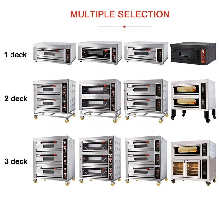 Commercial Baking Pizza Electric Gas Double 3 Desk 6 Trays Commercial Oven Industrial Bread Oven