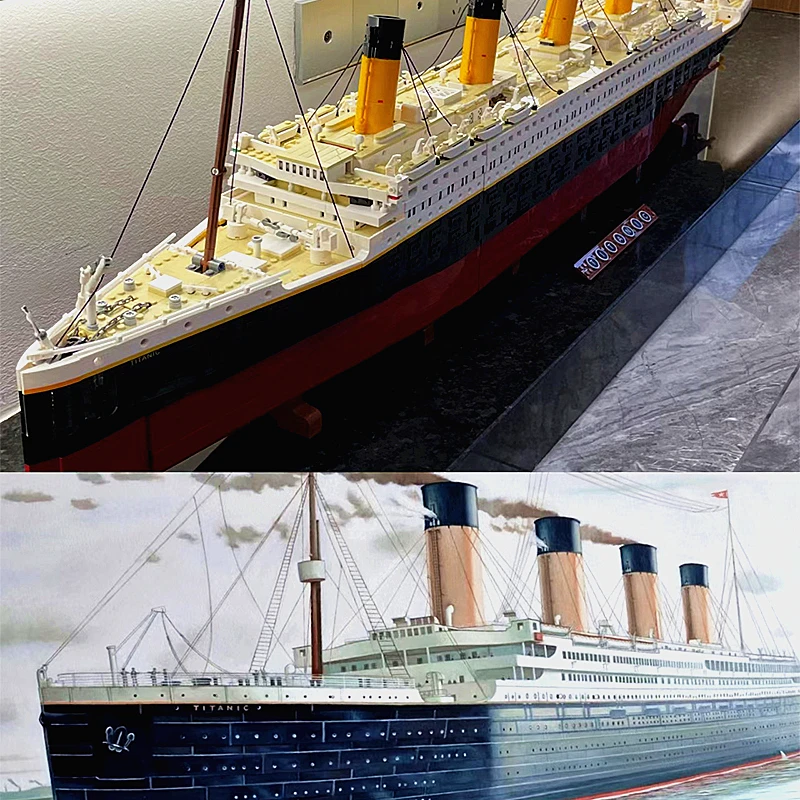 9090Pcs 99023 Compatible 10294 Titanic Large Cruise Boat Ship Steamship bricks building blocks Children Diy Toys Love Gifts