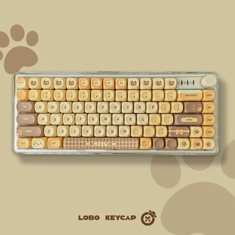 

Meow Meow Theme Keycaps Set PBT MOA Profile Custom Original Handmade Keycaps for Mechanical Keyboard Accessories Gift DIY