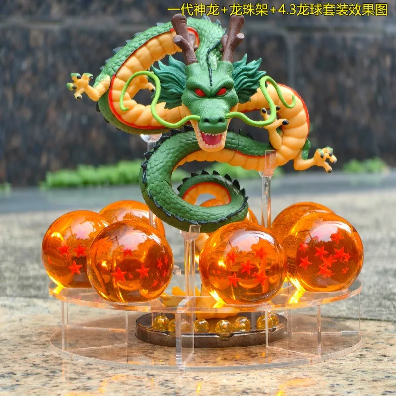 43cmと35cmのドラゴンボール、ドラゴンを召喚するシーン、手持ちのクリスタルボール、願いを込める台座、模型セット、コレクション、ギフト。