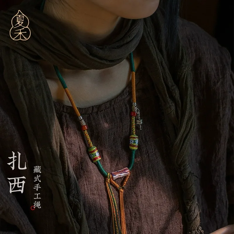 

Тибетский Тханка, ожерелье ручной работы, Будда, планшет, ручная работа, хлопковые канцелярские принадлежности, подвесной кулон на шею, мужские и женские одинаковые Ro