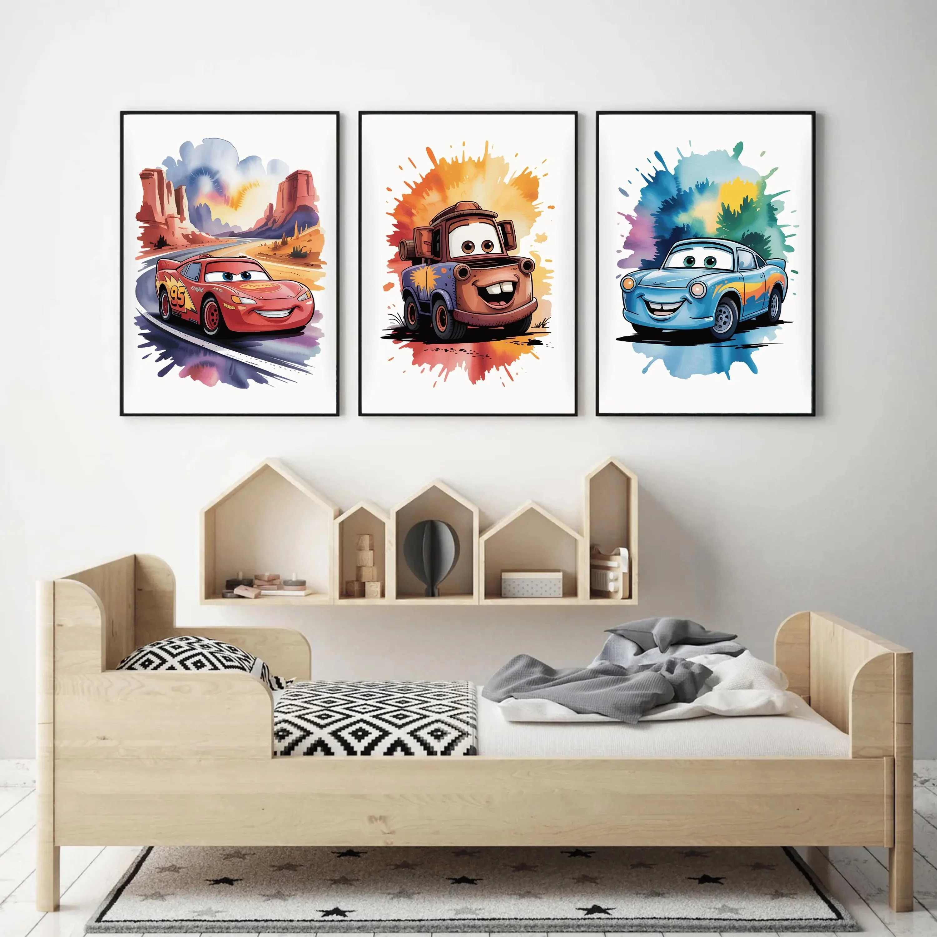 

Potdemiel Disney Cars 3-Piece Print Set,Mater and Dr. Hudson Posters - Kids' Room Decor,Boy's Gift,Suitable for Kids' Bedrooms