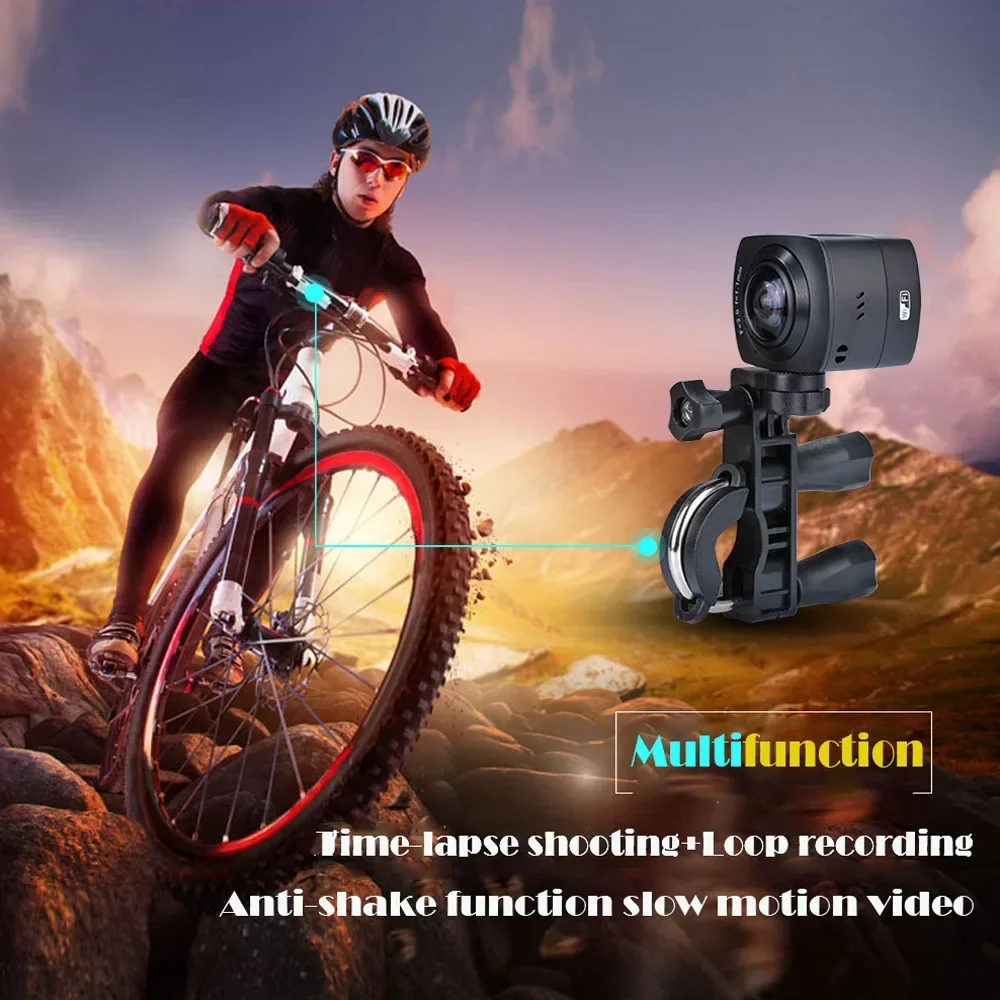 360 Degree Full Dimension WIFI Action Sports Camera Panoramic Video & Waterproof for Diving Climbing VR Compatible Portable Tool