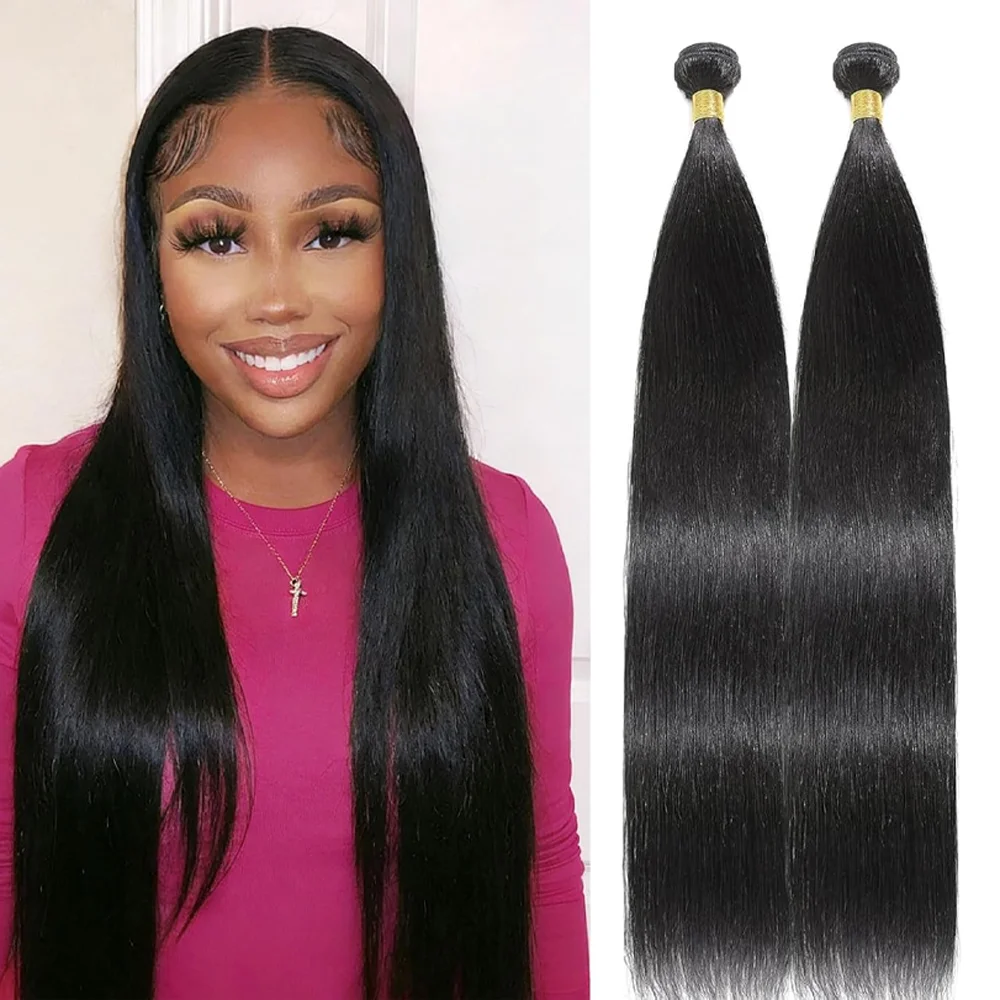 12A Tissage Cheveux Humains Bone Straight Bundles Human Hair Extensions Double Machine Weft Remy Human Hair Weave Bundles