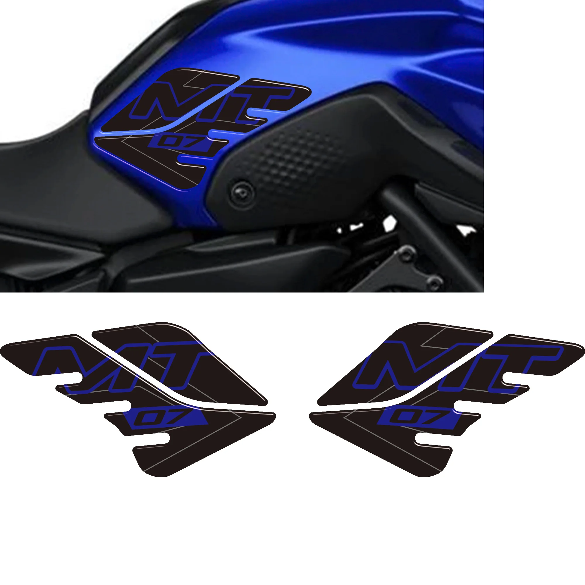 Motorcycle Stickers adhesive decals Wind Deflector Windscreen Protector Tank Pad Kit Knee for MT07 MT-07 MT 07 SP  2021-2024