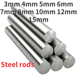 10pcs Stainless Steel Rod Bar 3mm 4mm 5mm 6mm 7mm 8mm 10mm 12mm 15mm Linear Shaft Metric Round Bars Ground Stock 100mm 304