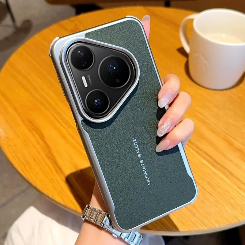 Premium Leather Magnetic Attraction Case For Huawei Pura 70 80 Ultra Mate 60 70 Pro Plus Luxury High-end Plating Bumper Cover