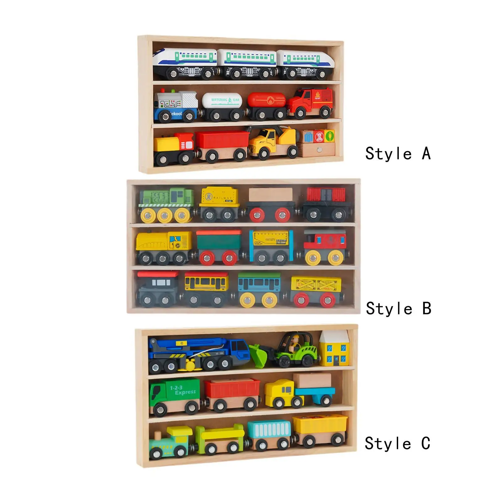 Wooden Train Set Early Learning Stacking Train for Preschool Kids Boys Girls