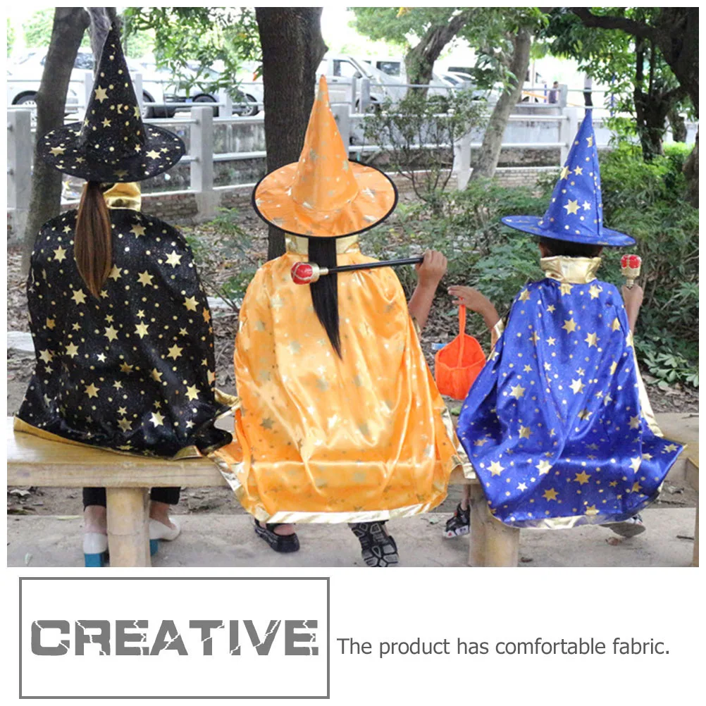 

Halloween Children's Five-star Cloak Toddler Miss Witch Costume and Hats for Kids