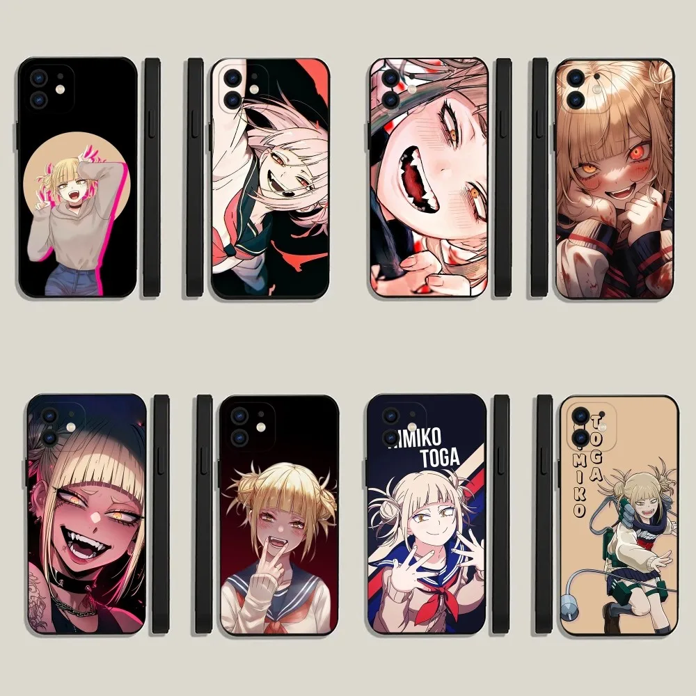 My Hero Academia Himiko Toga  Phone Case For iPhone 15,14,13,12,11,Plus,Pro Max,XS,X,XR,SE,Mini,8,7 Soft Silicone Black Cover