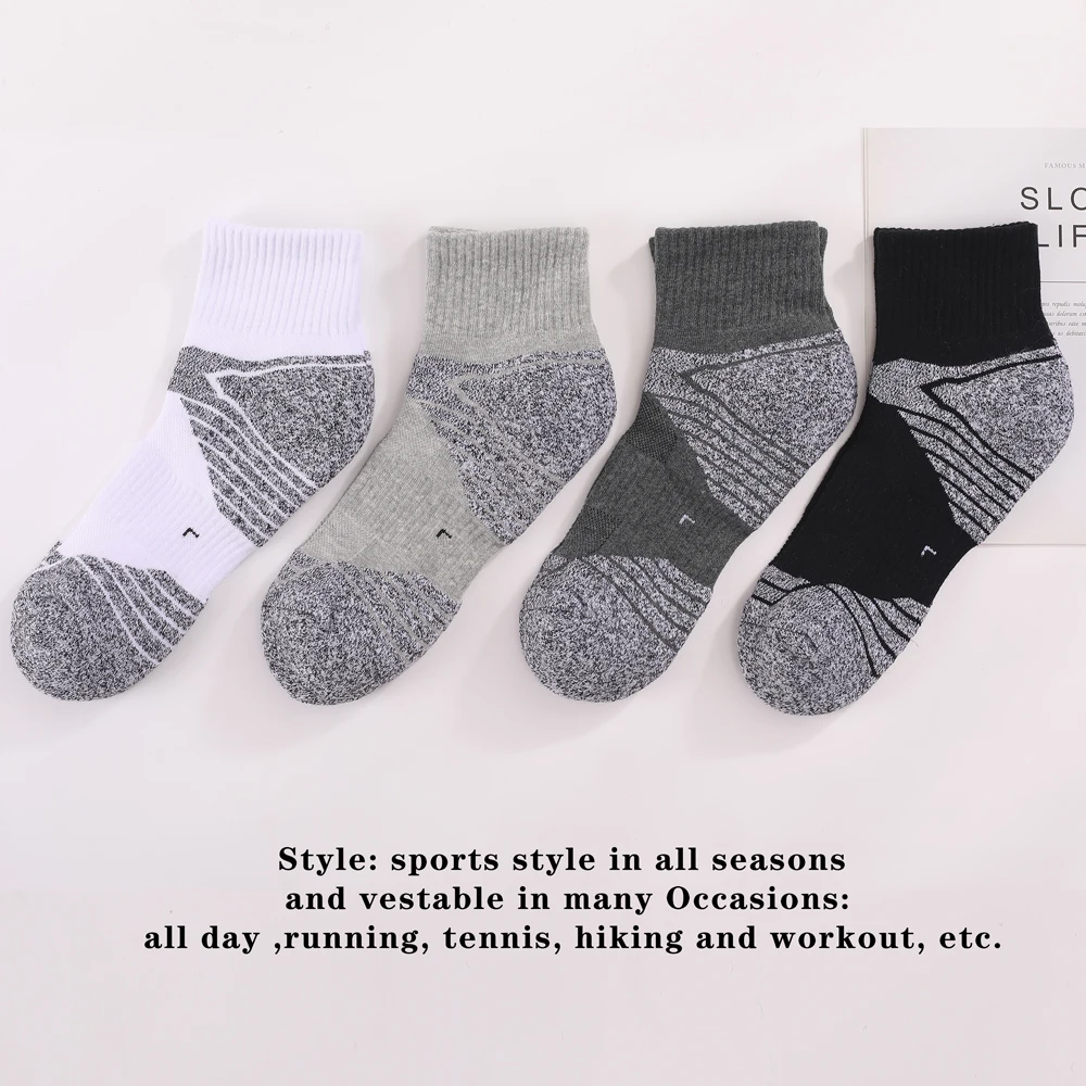 3pairs Men's Pure Cotton Socks Striped Thickened Towel Bottom Socks Men's Anti-odor Antibacterial Sock High Quality Sports Socks