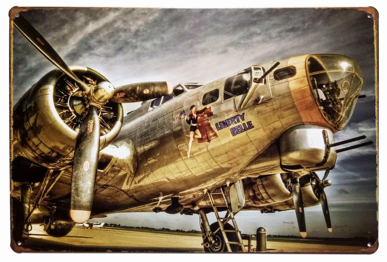 Military Airplane Tin Signs Retro Vintage Tin Sign