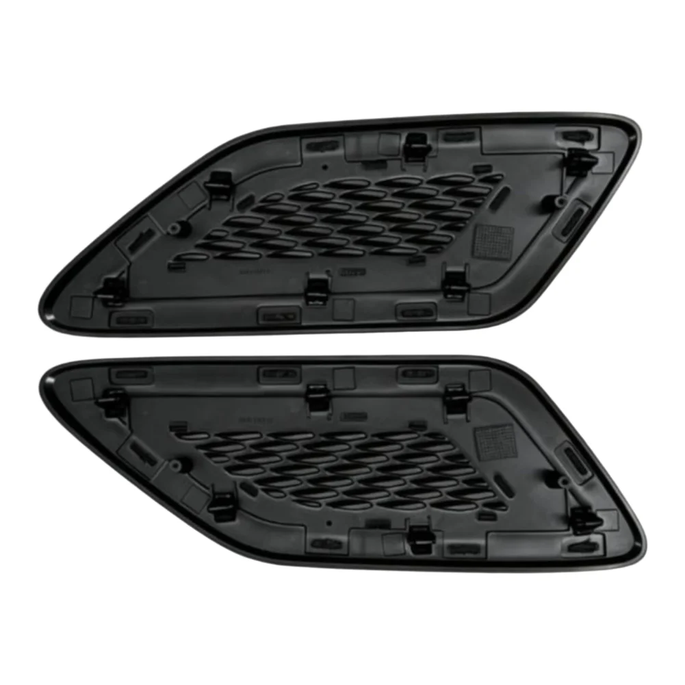 Car Grille Vent Cover Hood Vent Grille Air Intake Part Left And Right Set Black Plastic Material 2 Pieces Included