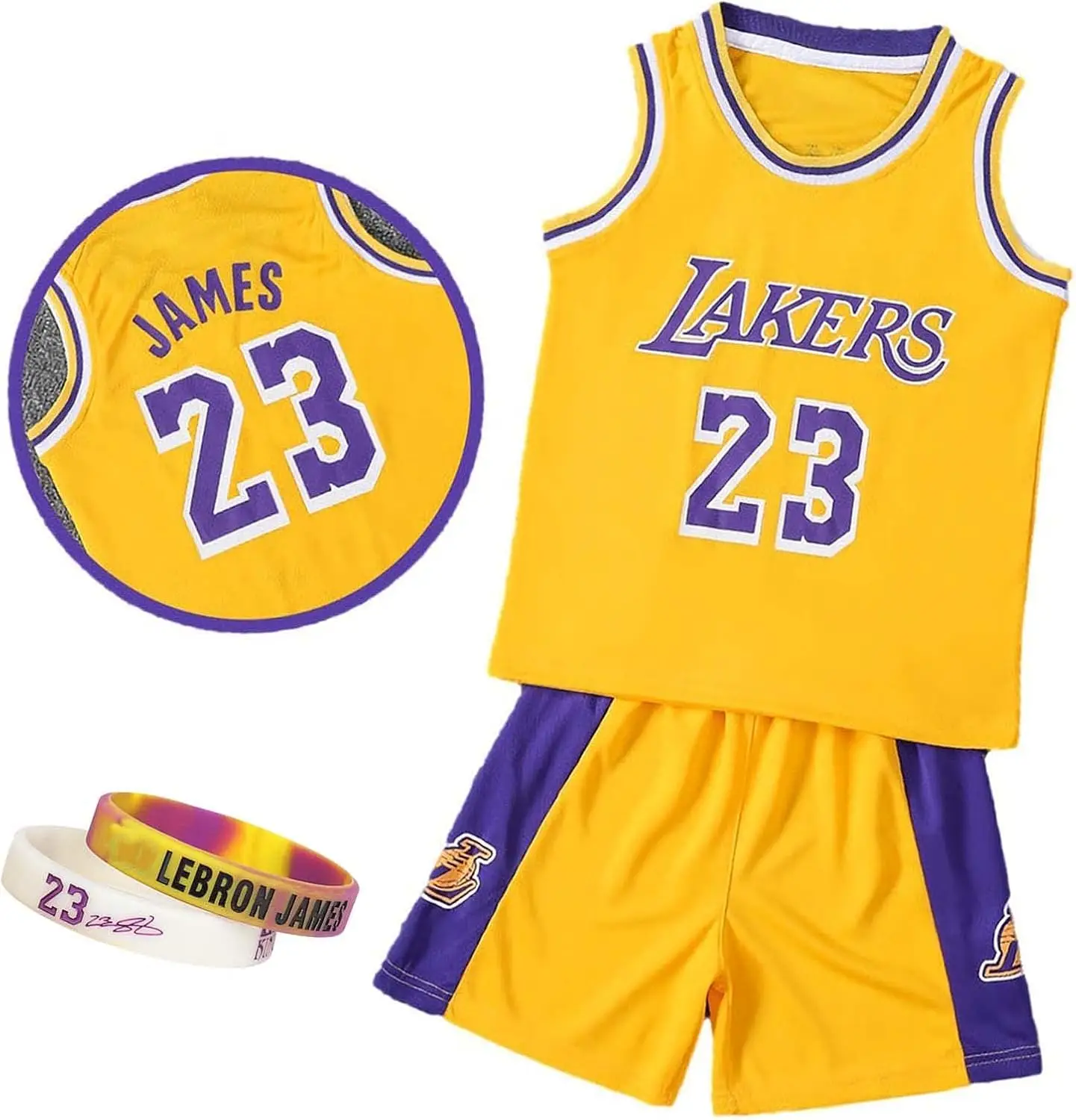 

Basketball Jersey Kit Kids #23 Fans Jersey Boys Sweatshirt Sleeveless Boys Basketball Vest Tops And Sports Shorts Set Tracksuit