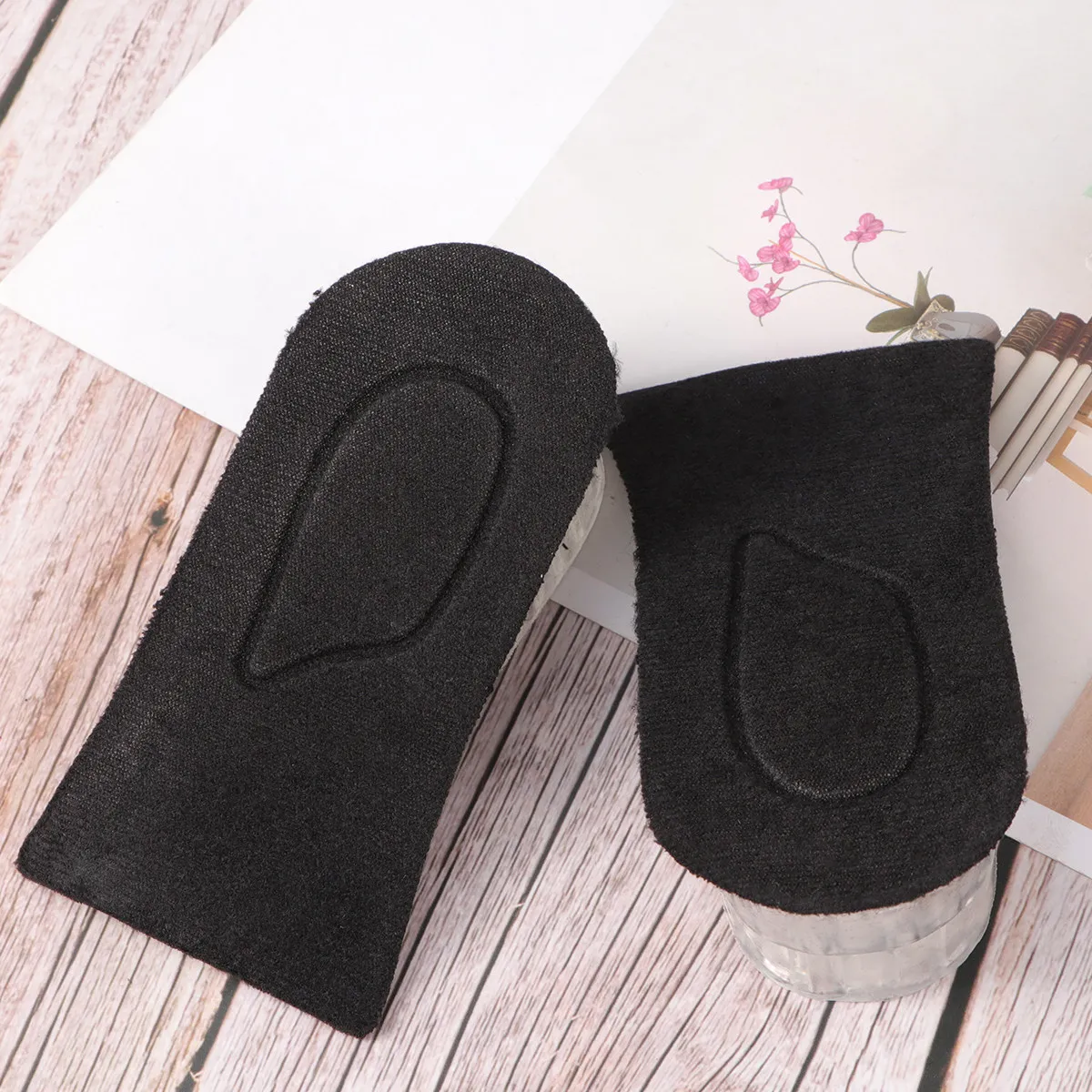 Height Increase Insole Silicone Exercise Shoe Inserts Black for Men Women Comfortable Cushion Height Increase Insole