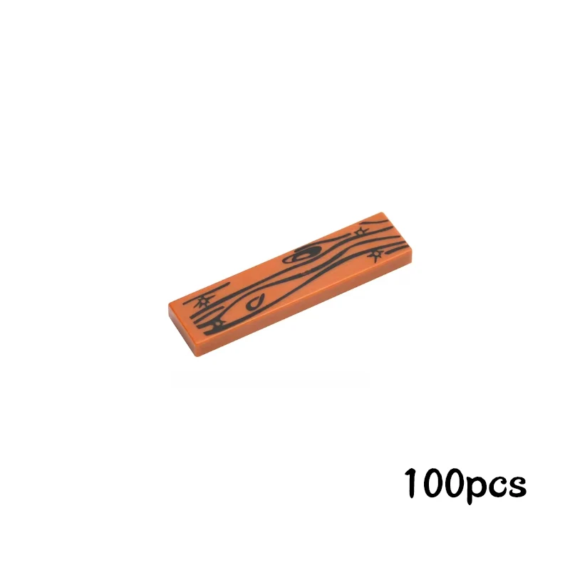 Compatible 3024 2431 Wood Texture Smooth 1X1 1X4 Smooth Bricks For Trains Track Rail Decorate Straight Curved Construction Toys