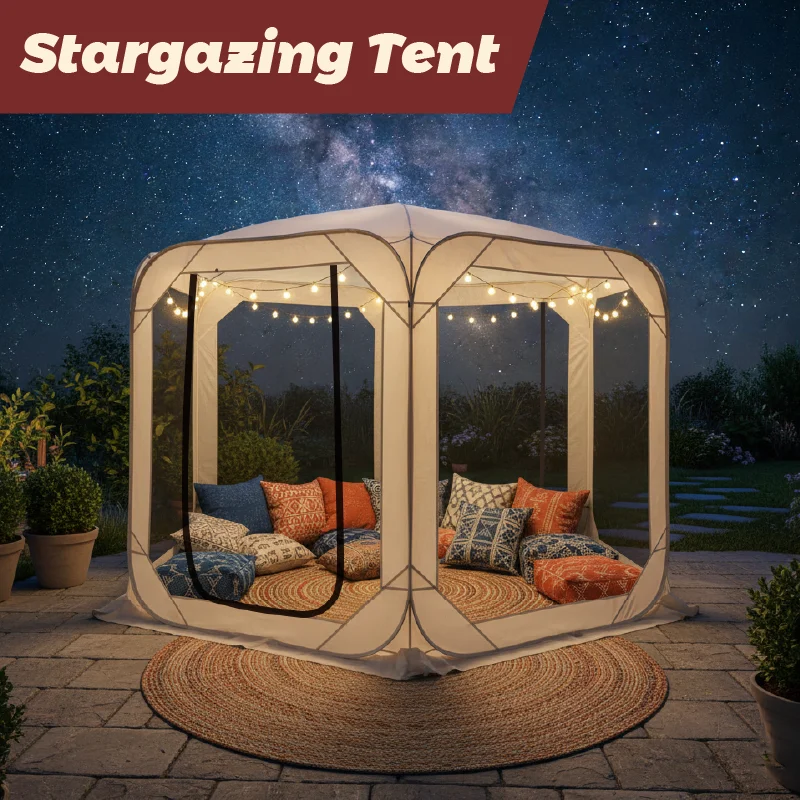 Portable UV Protective Pop-Up Screen Tent Sunshade for Grasslands Beaches Gardens with Storage Bag