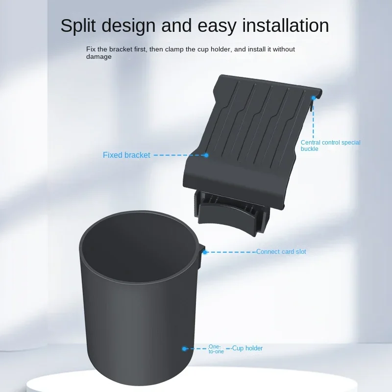 Per Tesla Model 3 Y Pannello strumenti Portabicchieri per acqua Supporto per telefono con controllo centrale Scatola portaoggetti per auto Accessori