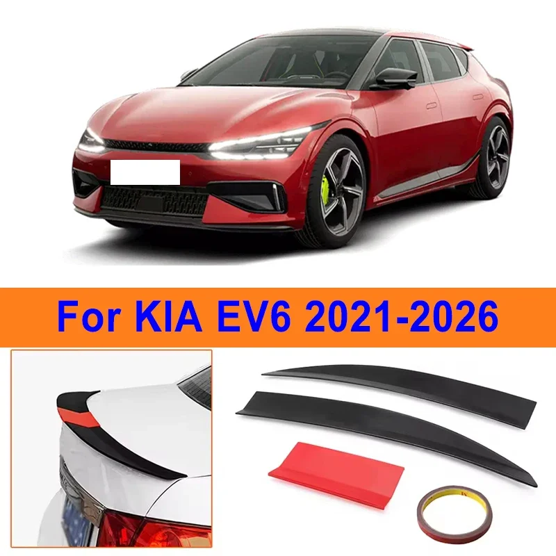 

For KIA EV6 2021-2026 3-Section ABS Rear Trunk Spoiler 115-125cm Adjustable Sports Decor Top Wing Car Exterior Parts