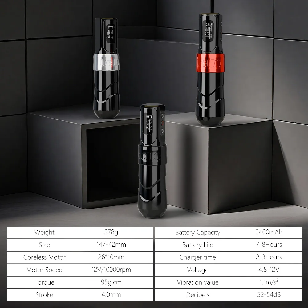 Tattoo Kit  Wireless Tattoo Pen Kit Rotaty Machine Pen Kit 4.0mm Stroke Custom Motor 2400mAh Battery Capacity For Tattoo