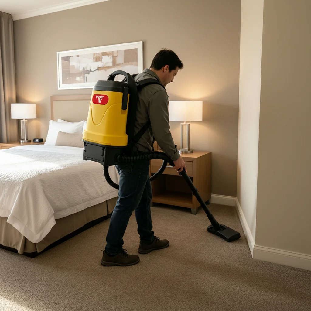 TJ-5S Professional Cleaning Equipment Backpack Vacuum Cleaner 29kPa Suction Silent Vacuum for Hotel Janitorial Supply