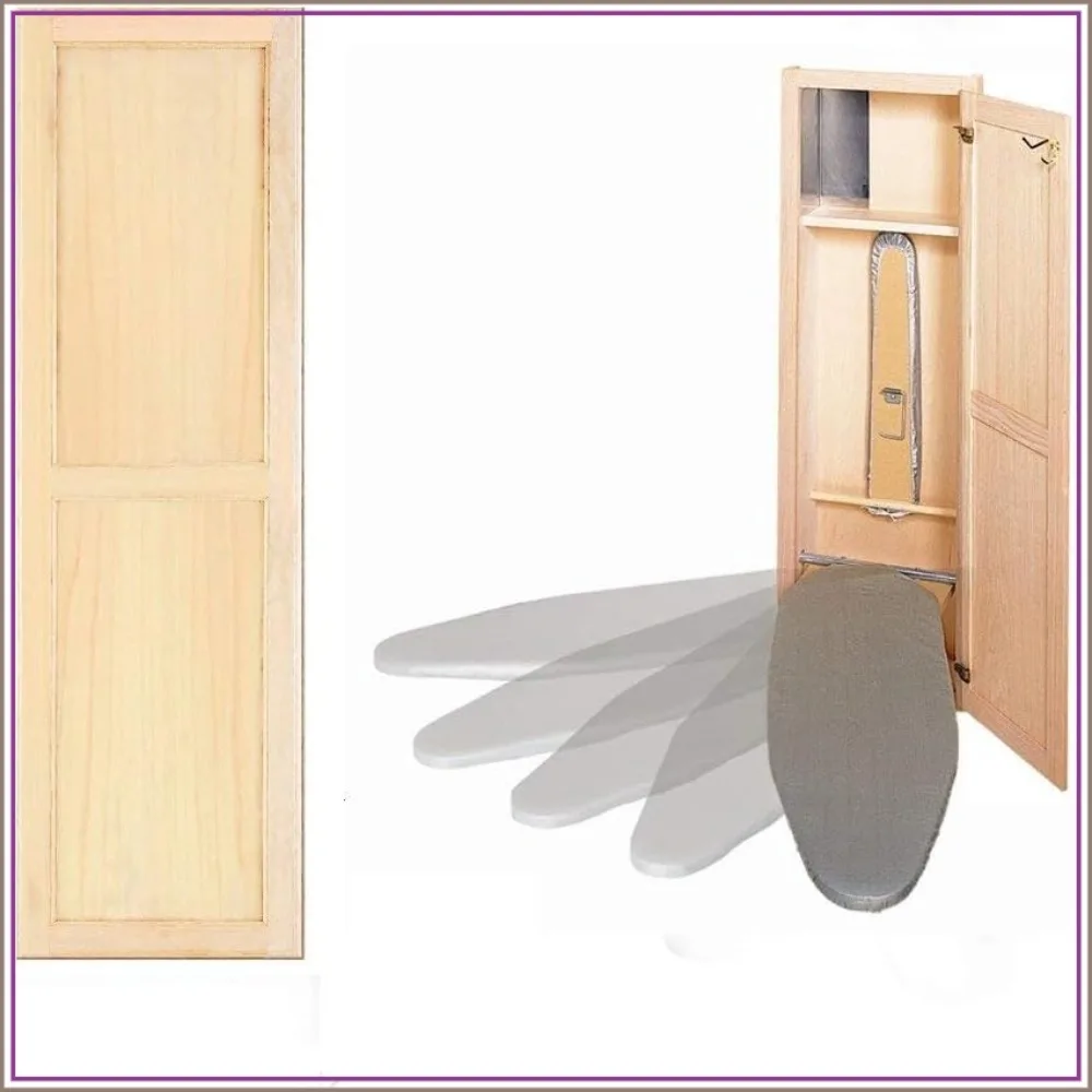 Hideaway Ironing Board Supreme Unfinished Maple with Raised Panel Door
