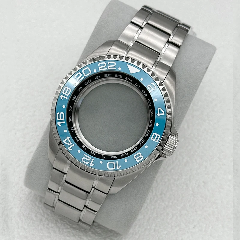 Mod NH35 Case SKX007 Watch Case And Band Set Domed Sapphire Double-Layer Crystal 3.0 Crown Fit NH35 NH36 4R35 7S Movement