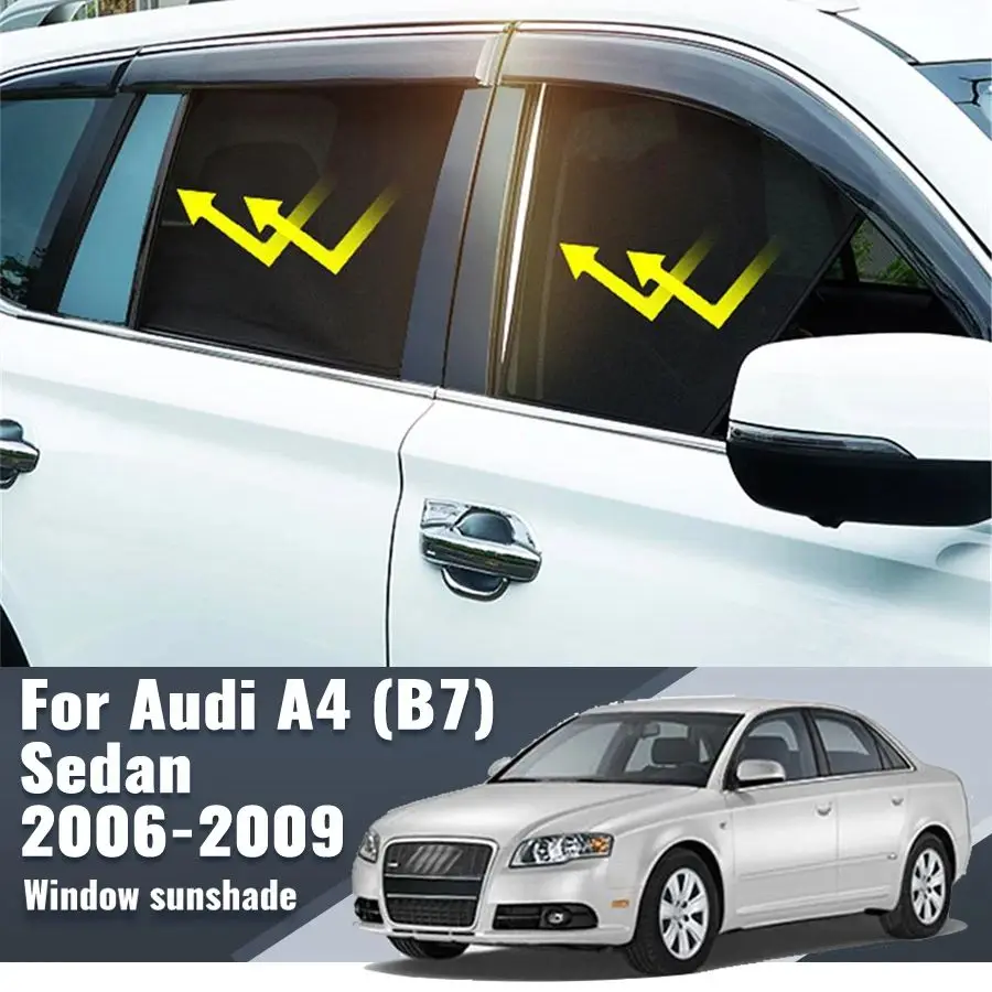 

For Audi A4 B7 Sedan 2006 2007 2008 2009 Car Sunshade Visor Front Windshield Frame Curtain Rear Side Window Sun Shade Shield