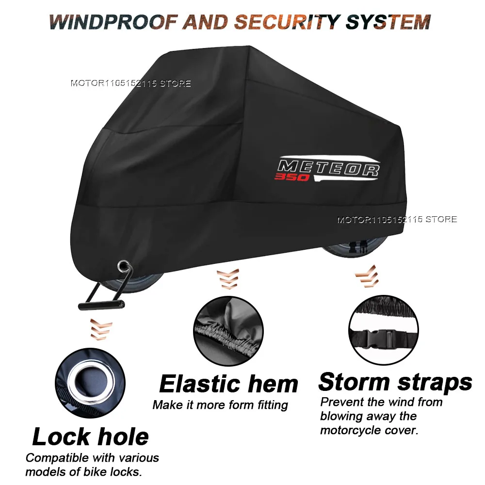 Motorcycle Cover Waterproof Outdoor Scooter UV Protector Dust Rain Cover For Royal Enfield Meteor 350 500