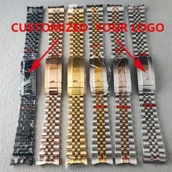 NH35 Watch Bracelet 20mm Solid Jubilee Bracelet Single End Grain Chain Link Replacement Watch Band Rolex Watch Replacement Acces