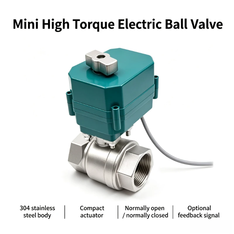Fail Safe Auto Reset Motorized Ball 2-Wire AC220V 304 Stainless Steel Female Thread for Water Pipeline Automatic on Control