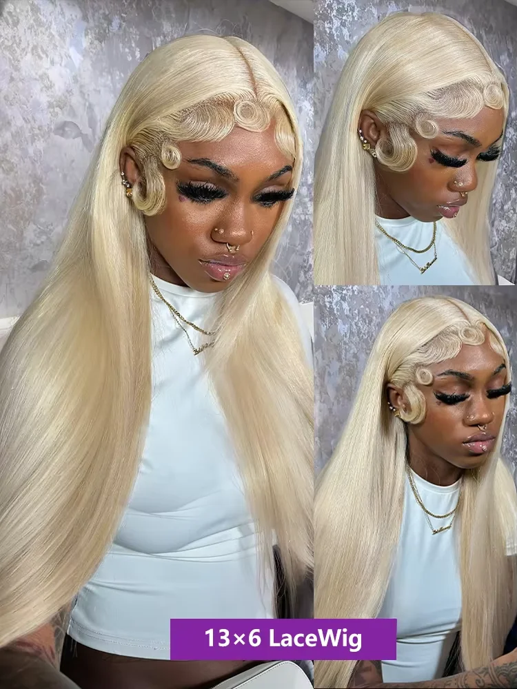 

40 42 Inch 613 Honey Blonde 13x6 HD Lace Front Human Hair Wigs 250% Density Bone Straight Transparent Lace Frontal Wig For Women