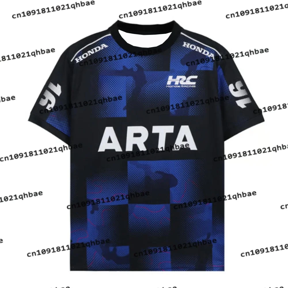 

HRC Honda RACING Super GT Футболка мужская и женская синяя No. 16, дышащая толстовка для любителей гонок на мотоциклах, быстросохнущая