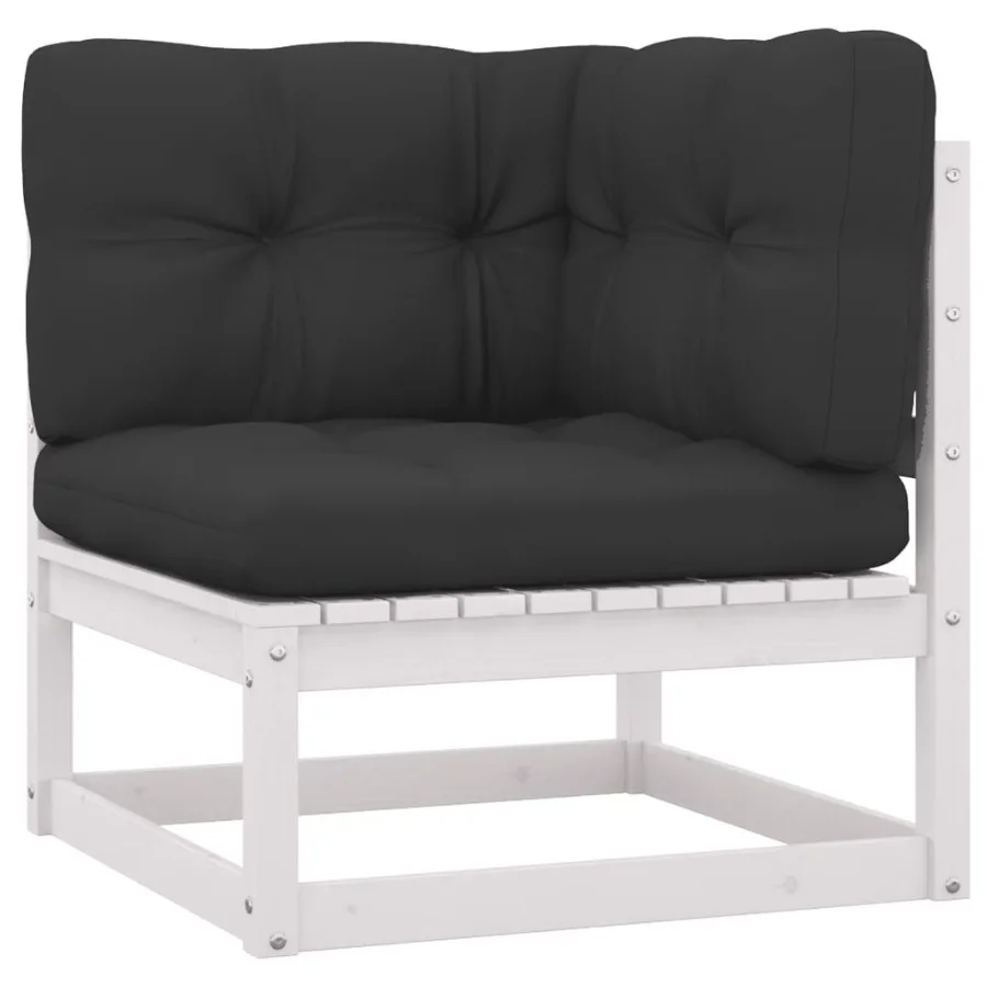 

Patio Corner Sofa with Anthracite Cushions Solid Pinewood