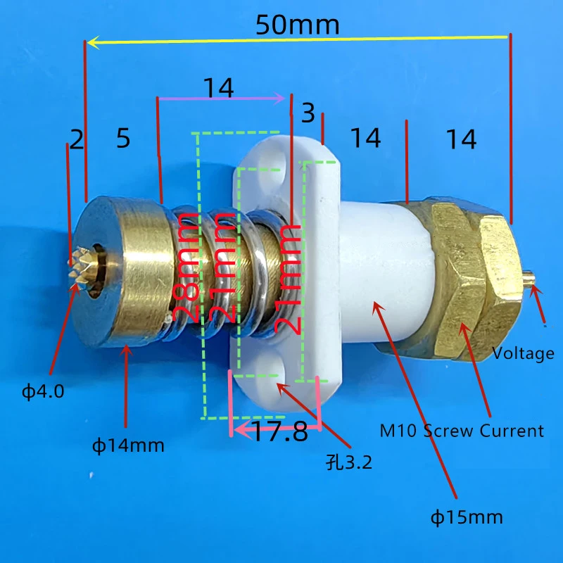 Four Wire  High Current Voltage Pin Probe 200A High Current Needle Probe 150A Current Charging Needle Battery Copper
