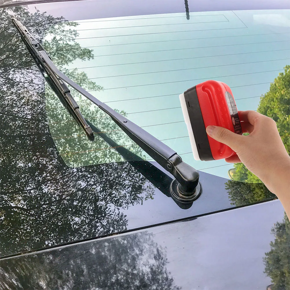 

2 Pcs Oil Film Cleaning Brush Car Arm Removal Tool Automotive Glass Care Remover Maintenance Plastic Degreaser