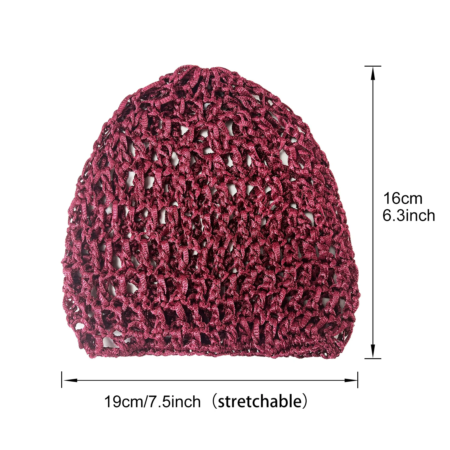 Womens Mesh Hair Net Crochet Cap Stylish Bar Hair Net Hand-crocheted Silk Mesh Hair Accessories Hats Turban Night Cover  Beanie