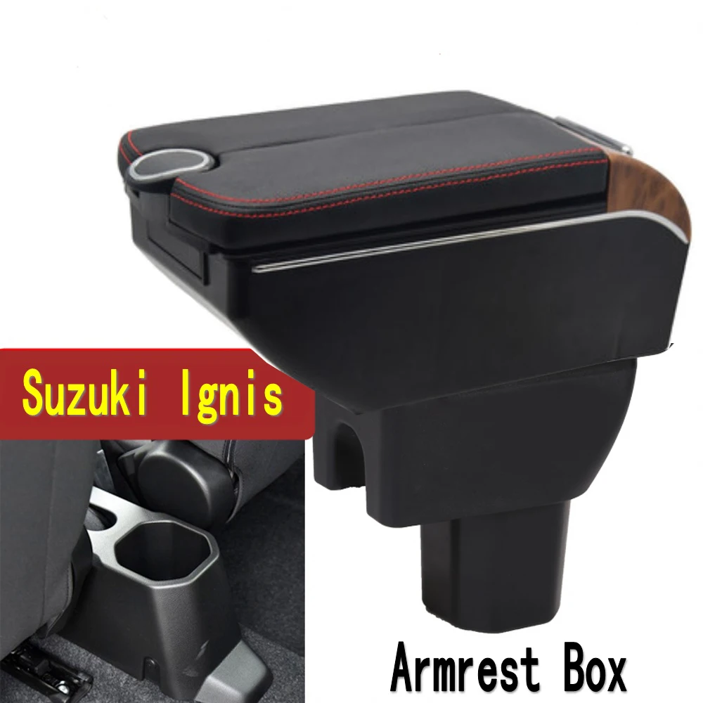 Suzuki lgnis Armrest Box Retrofit Parts Center Console Special Storage Space Car Elbow Rest with USB Cup Holder