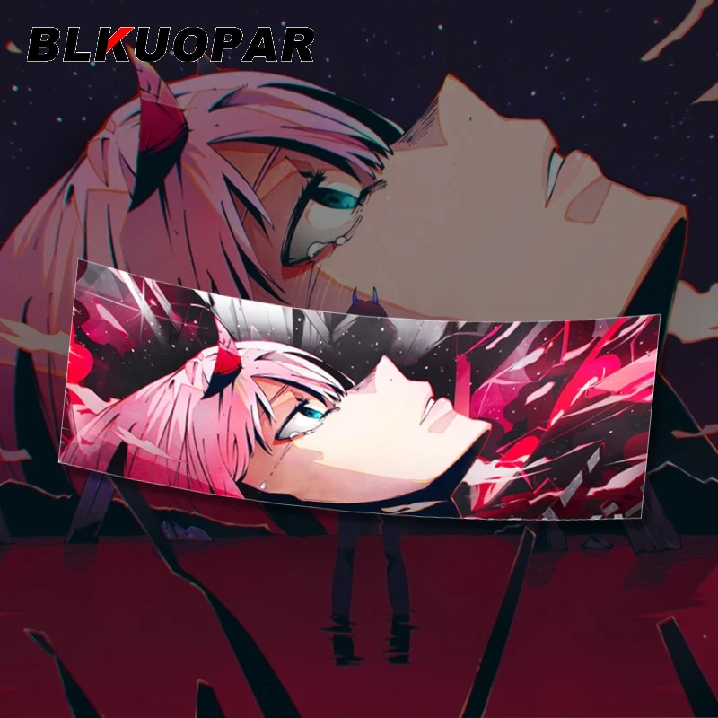 BLKUOPAR 13cm 02 DARLING In The FRANXX Zero Two Anime Slap Car Stickers Sexy Creative Motorcycle Windshield Fuel Tank Cap Lable