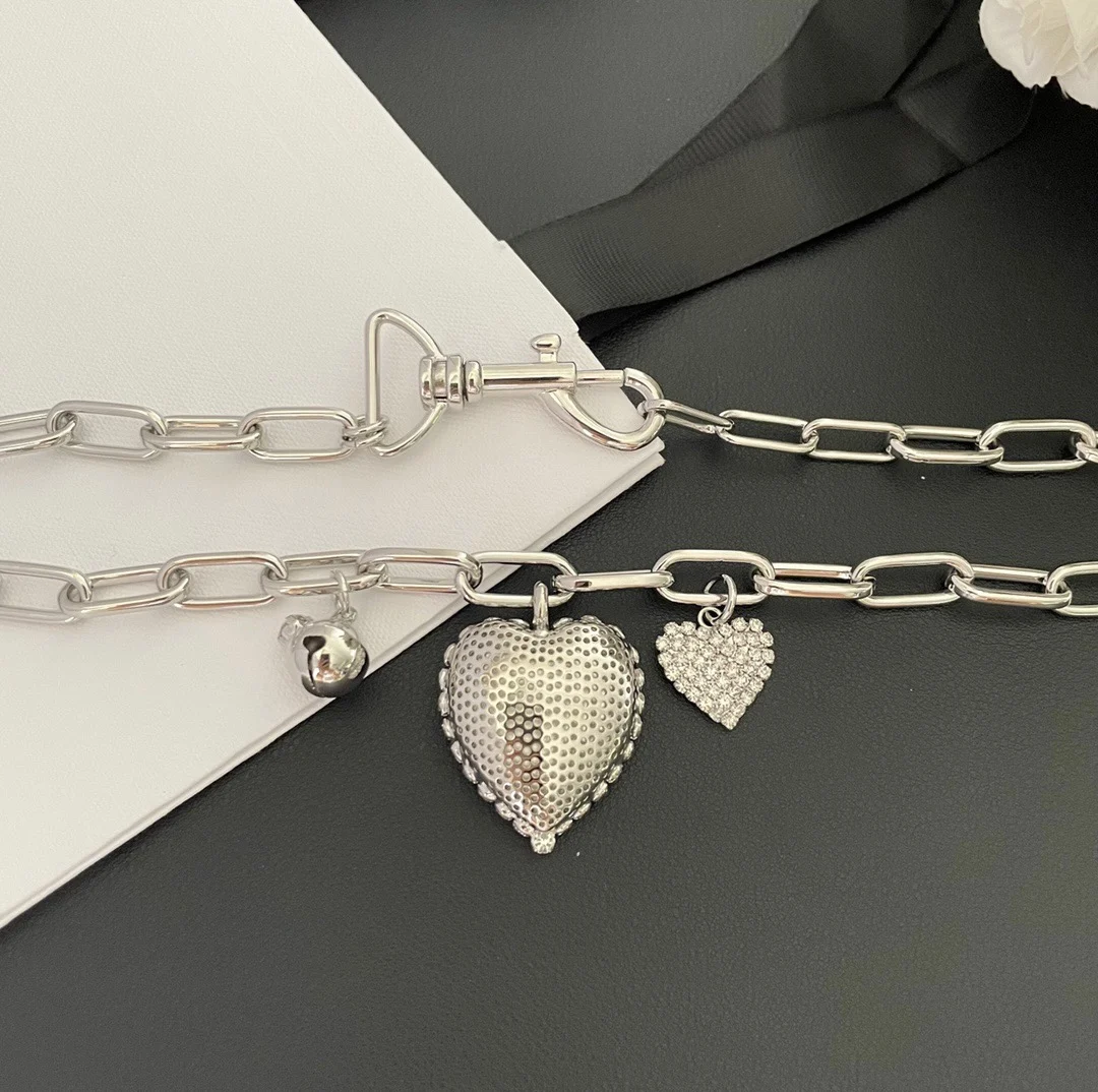 Necklace Fashion Temperament Light Luxury Heart Bell Chain For Women Collares Para Mujer Collar Jewelry Collier Femme Pendant