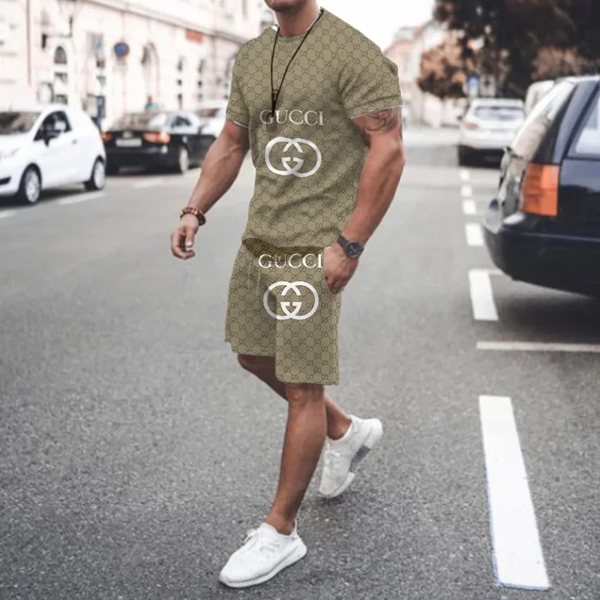 2024 Summer Street Men\'s Daily Casual Fashion Loose Comfort Short Sleeve Outdoor Trend Sports Shorts Novelty Stripe Printing