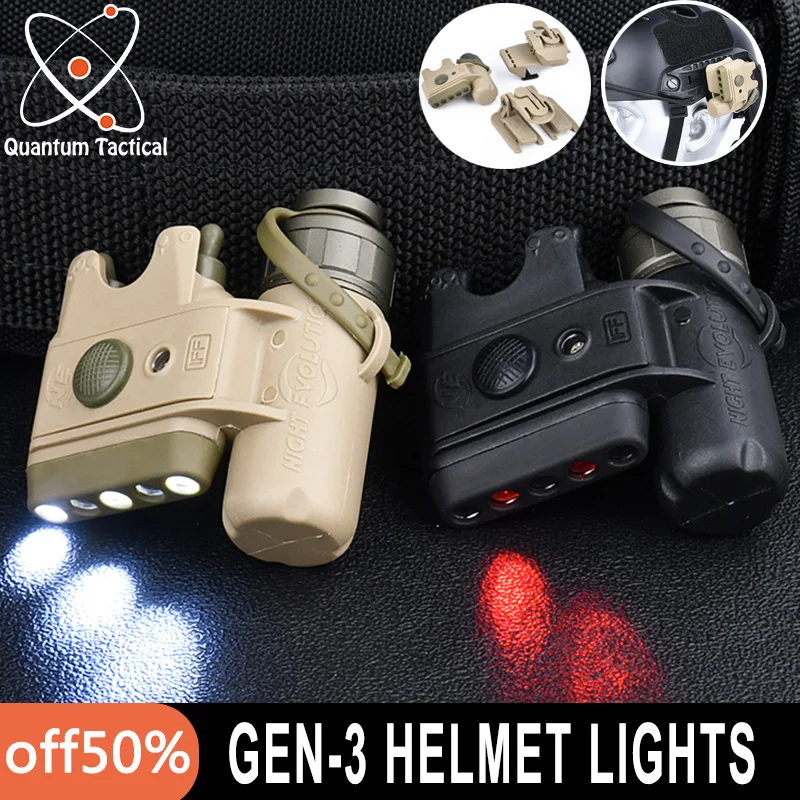 Tactical Helmet Lights Set Gen3 IFF Scout Light Wadsn White Red Flashlight Outdoor Arisoft Hunting Accessories Fit Hat 20MM Rail