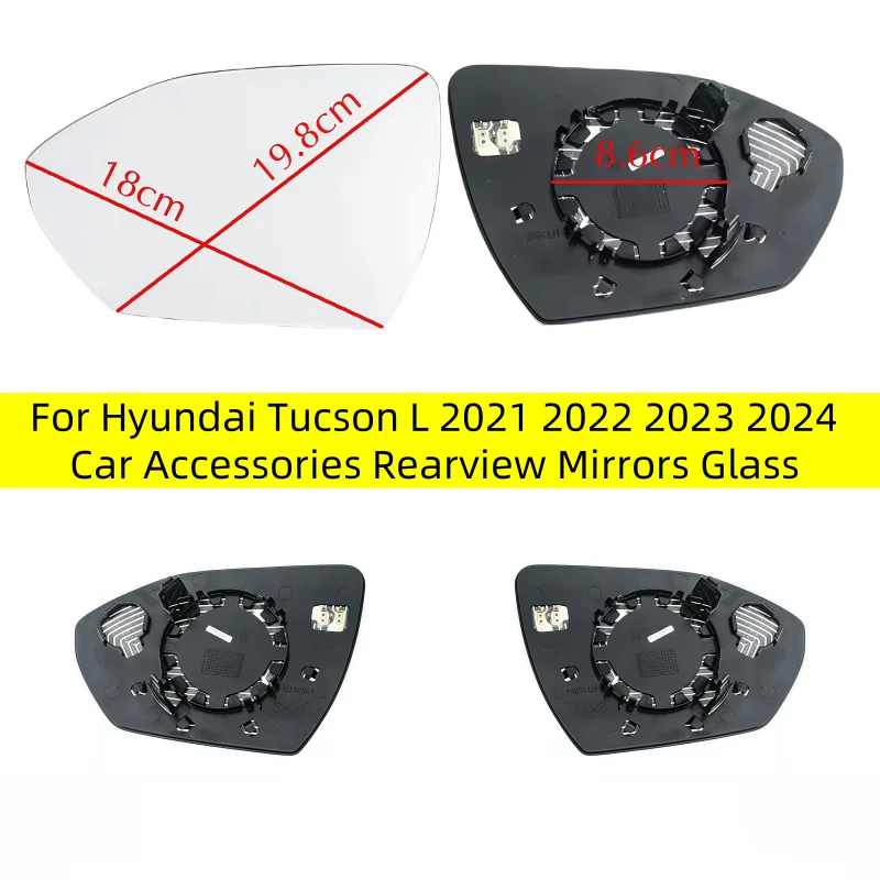 

Car Accessories Rearview Mirrors Glass Outside Door Side Mirror Lens with Heating For Hyundai Tucson L 2021 2022 2023 2024