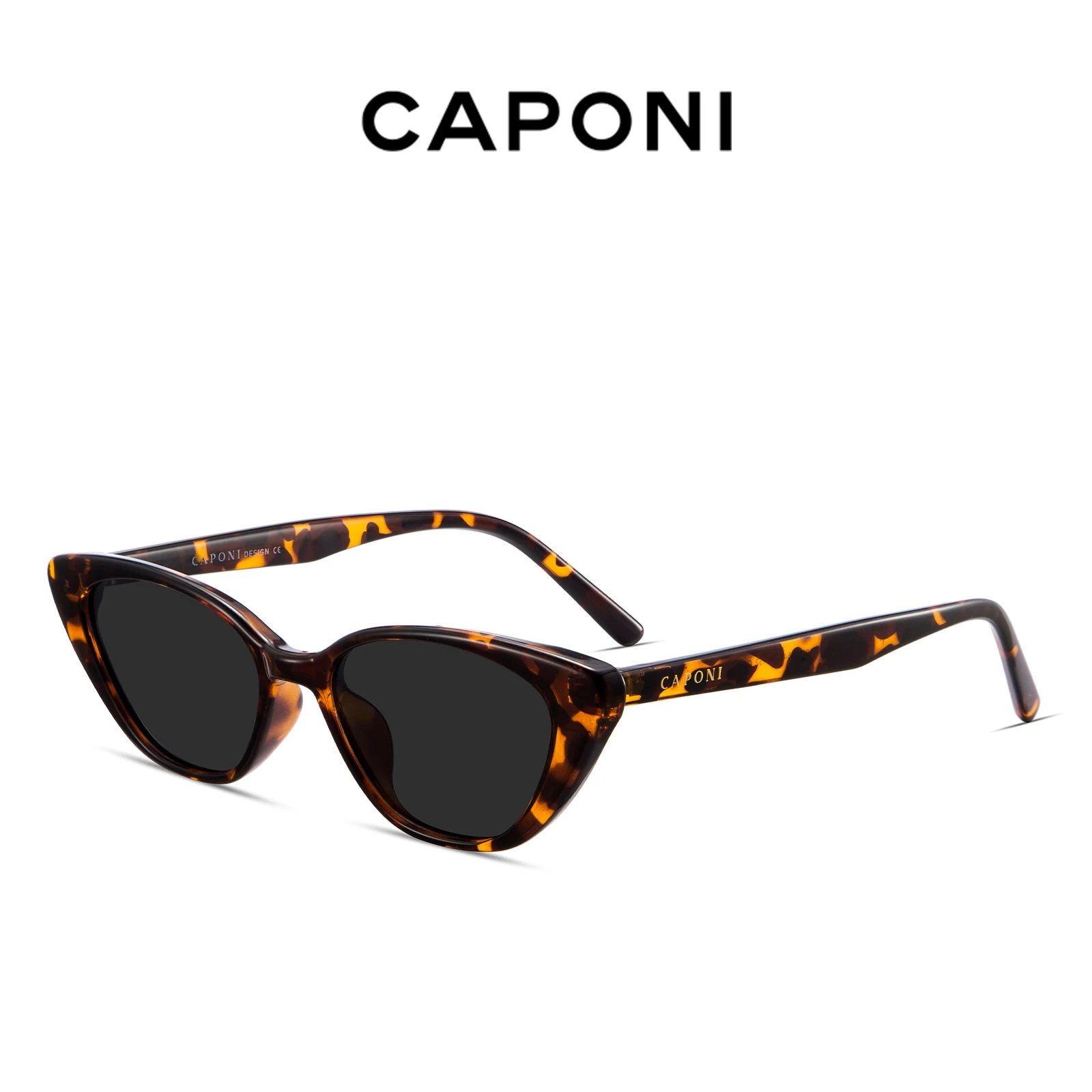 CAPONI Cat Eye Trend Women Sunglasses Tortoiseshell Polarized Anti-reflective Anti-glare Sun Glasses Female Fashionable CP2227